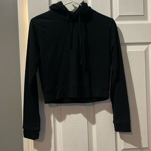 Cropped black hoodie, size S